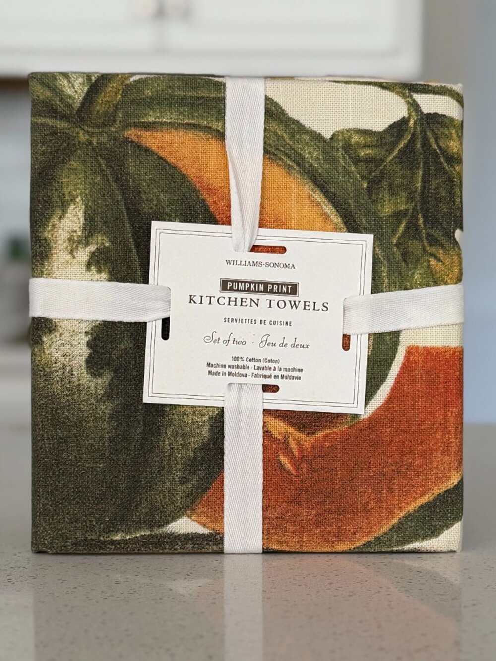 Williams-Sonoma Pumpkin Print Kitchen Towels Set of 2